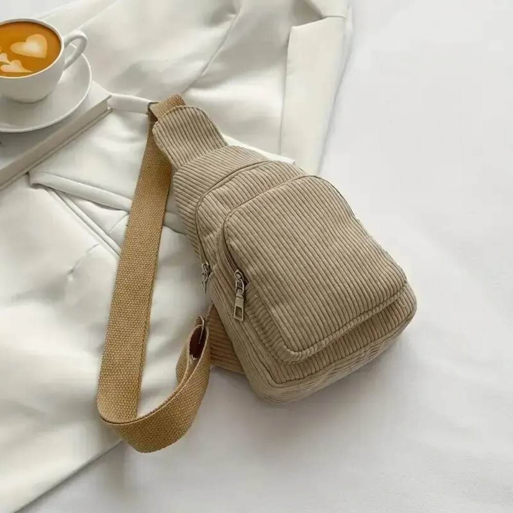 Sling Backpack Shoulder - Bolso cruzado de pana Vintage, bandolera
